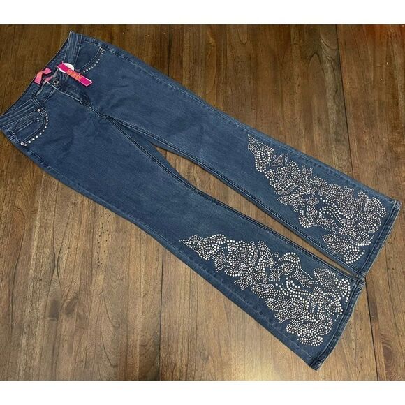 Studded Denim Flared Jeans - Picture 5 of 15